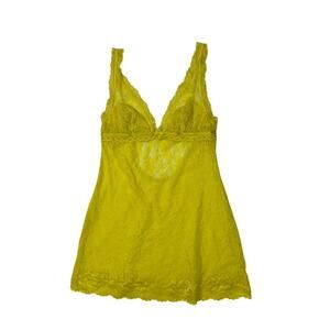 Y2K Victoria's Secret Bright Yellow Lace Slip